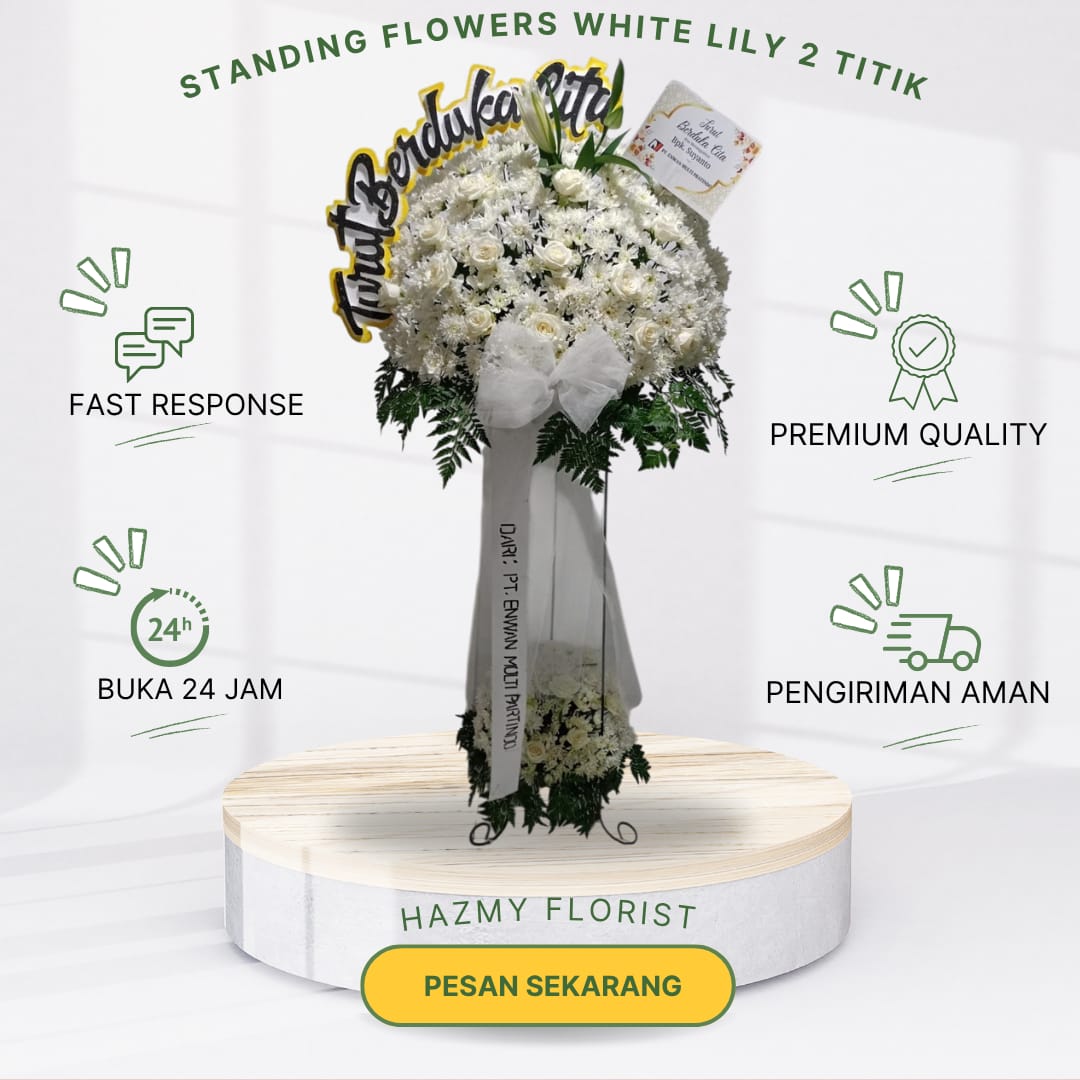Standing Flowers White Lyly 2 Titik