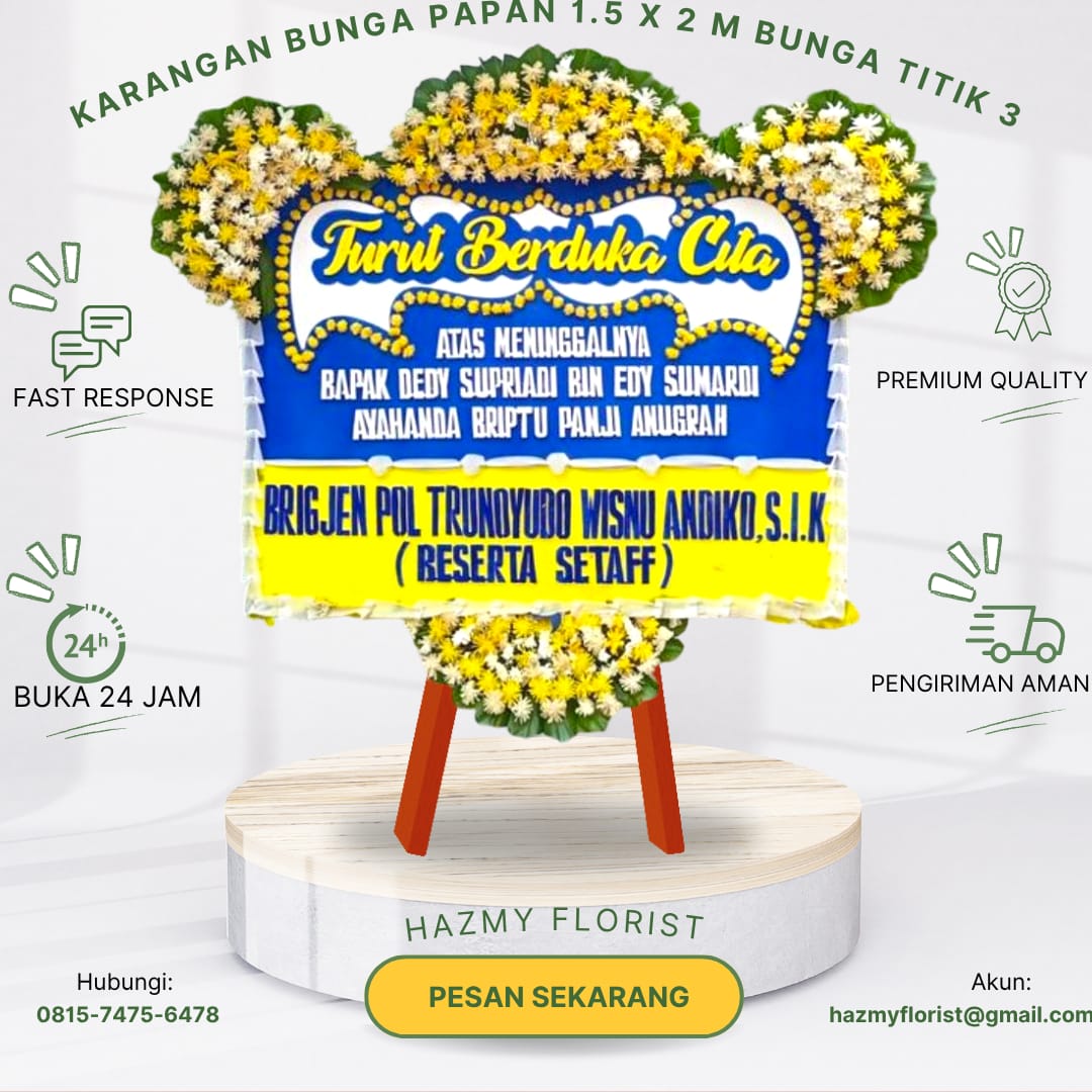 Karangan Bunga Papan 1.5 x 2 M Bunga Titik 3