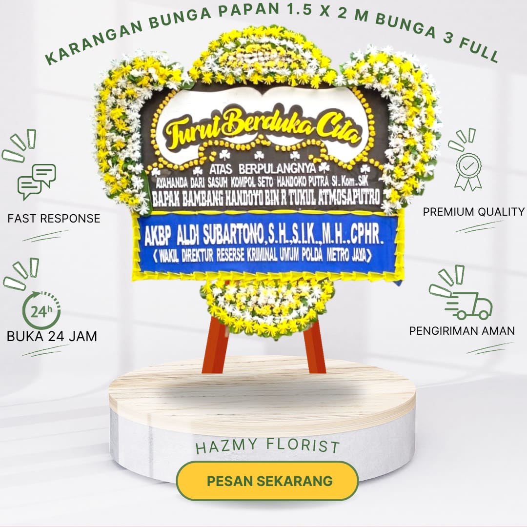Karangan Bunga Papan 1.5 x 2 M Bunga 3 Full