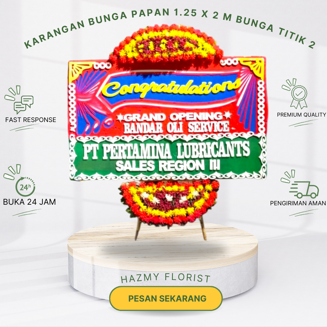 Karangan Bunga Papan 1.25 x 2 M Bunga Titik 2