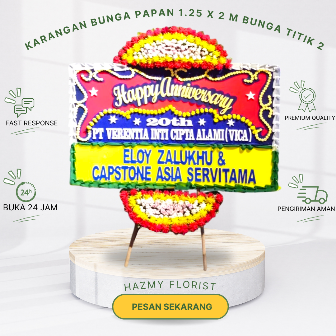 Karangan Bunga Papan 1.25 x 2 M Bunga Titik 2
