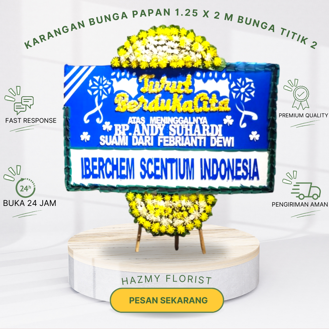 Karangan Bunga Papan 1.25 x 2 M Bunga Titik 2