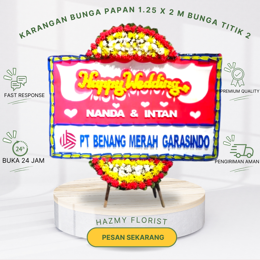 Karangan Bunga Papan 1.25 x 2 M Bunga Titik 2