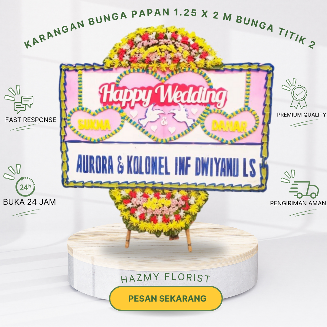 Karangan Bunga Papan 1.25 x 2 M Bunga Titik 2
