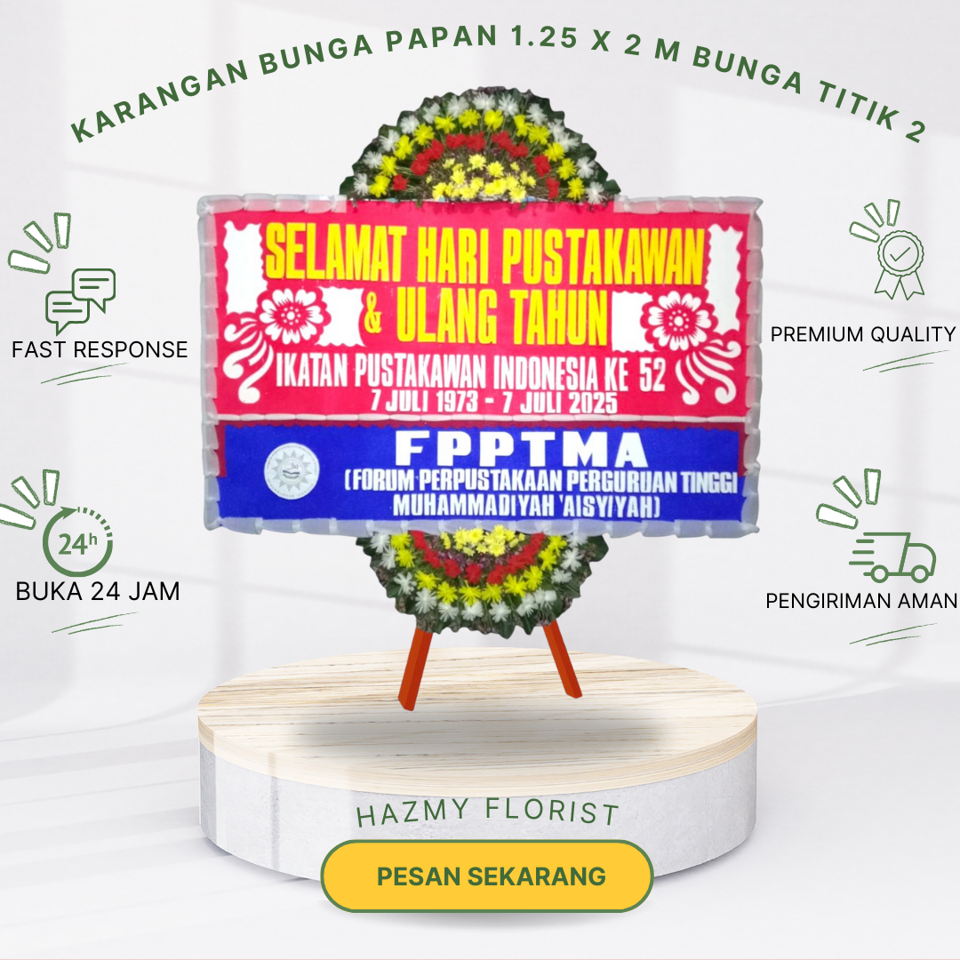 Karangan Bunga Papan 1.25 x 2 M Bunga Titik 2