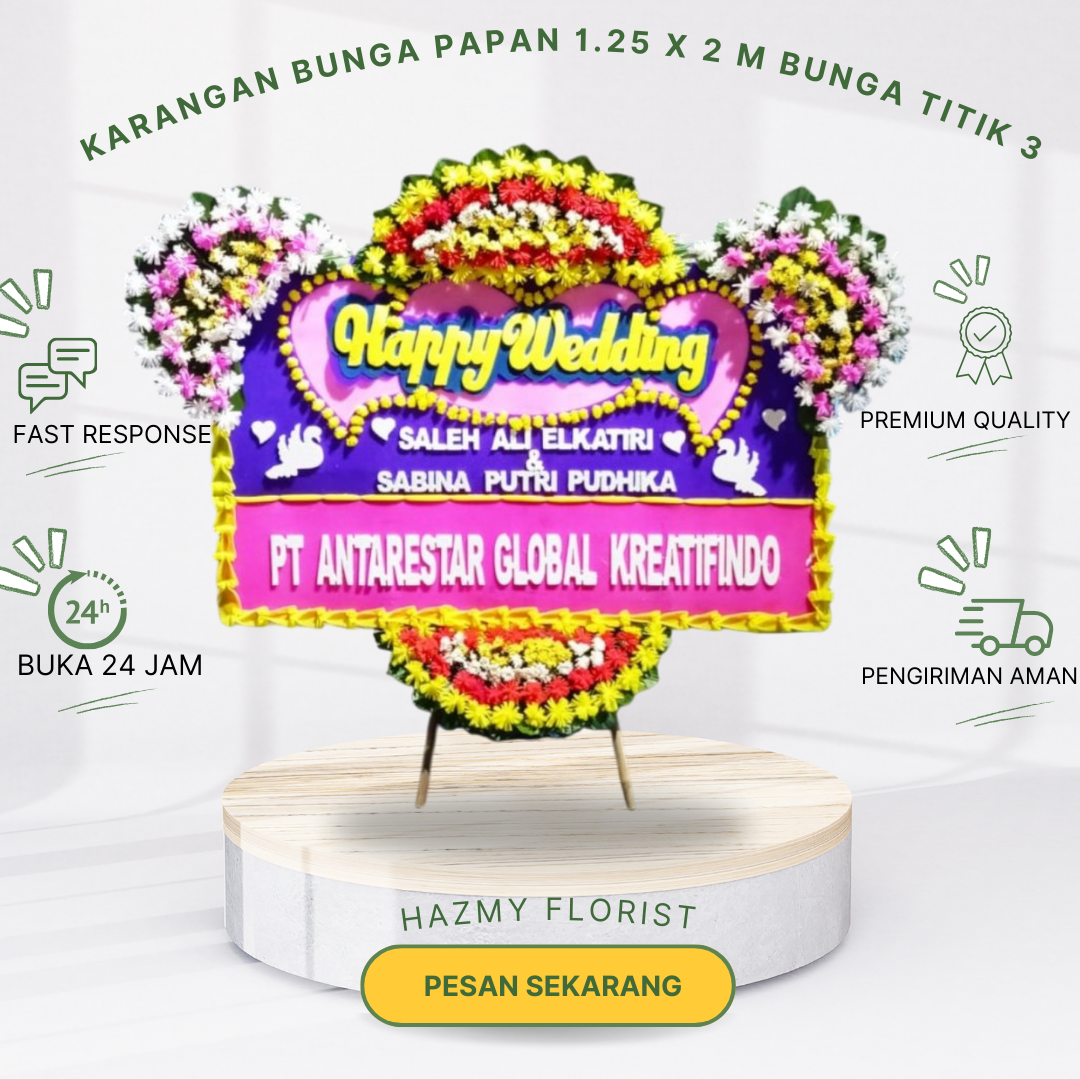 Karangan Bunga Papan 1.25 x 2 M Bunga Titik 3