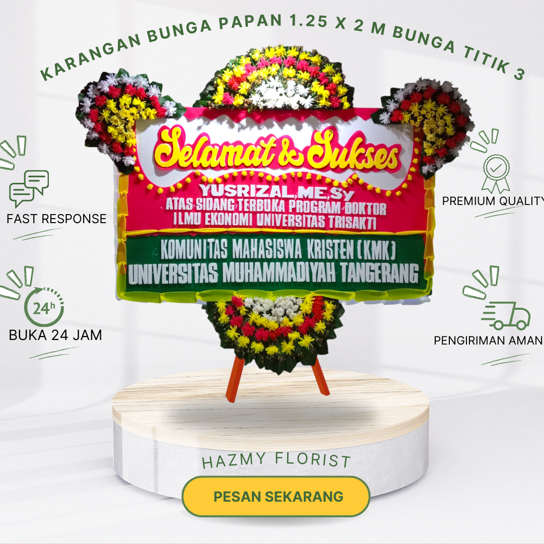 Karangan Bunga Papan 1.25 x 2 M Bunga Titik 3