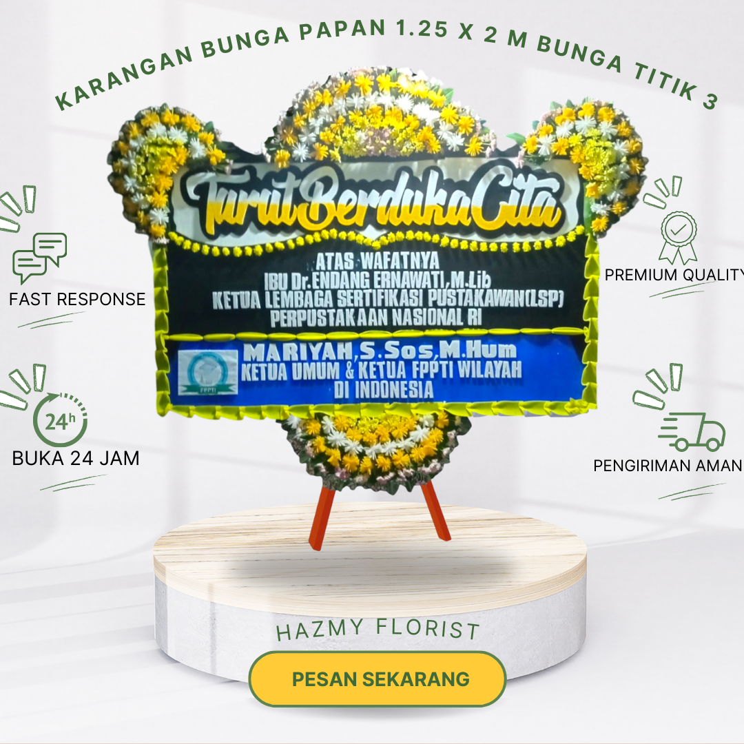 Karangan Bunga Papan 1.25 x 2 M Bunga Titik 3