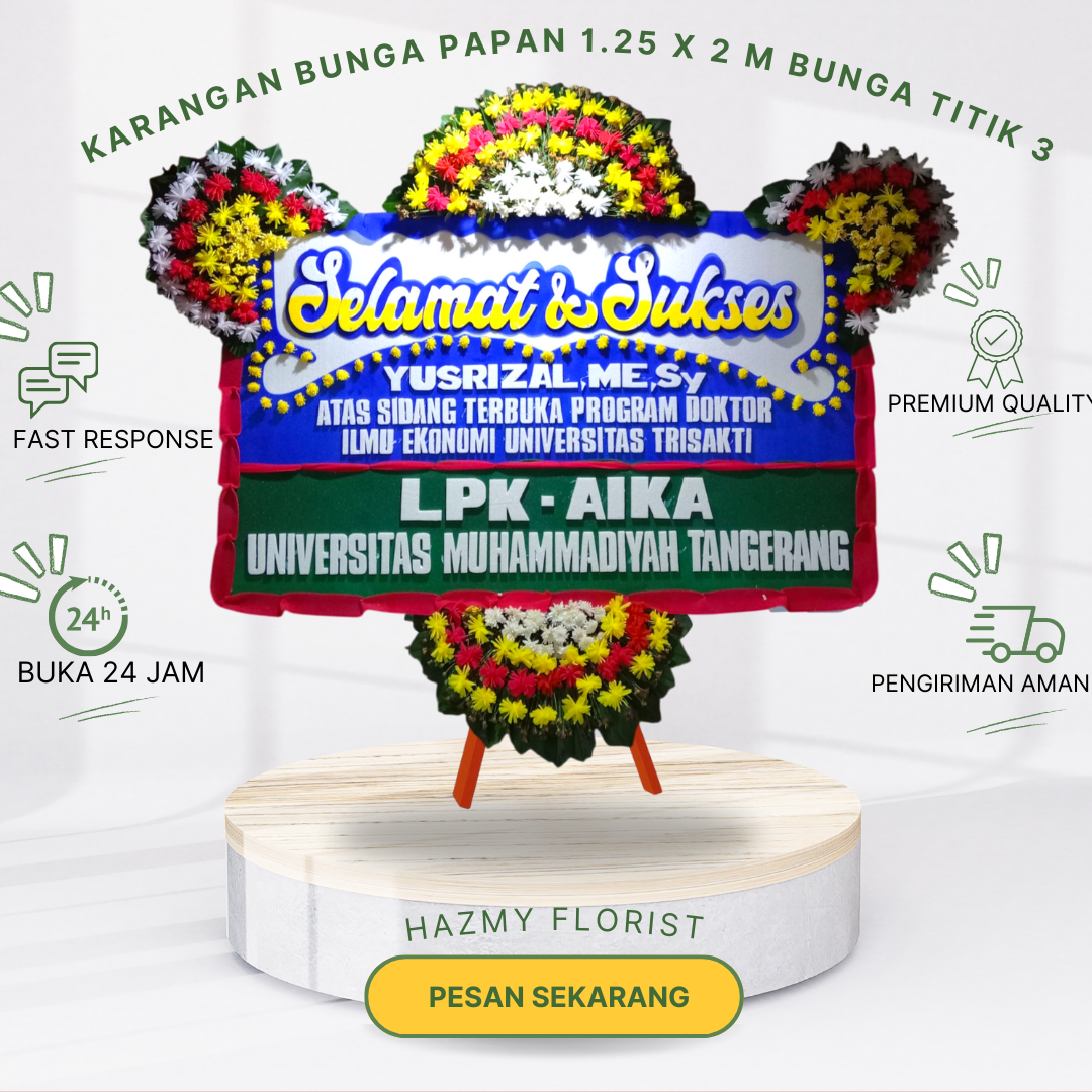 Karangan Bunga Papan 1.25 x 2 M Bunga Titik 3