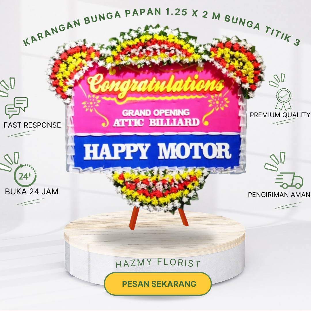 Karangan Bunga Papan 1.25 x 2 M Bunga Titik 3