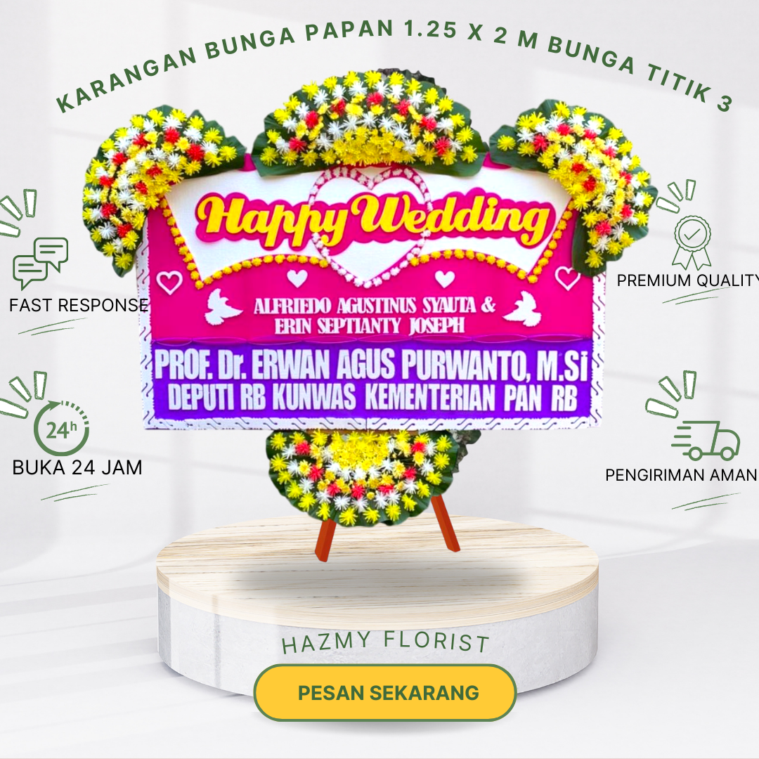 Karangan Bunga Papan 1.25 x 2 M Bunga Titik 3