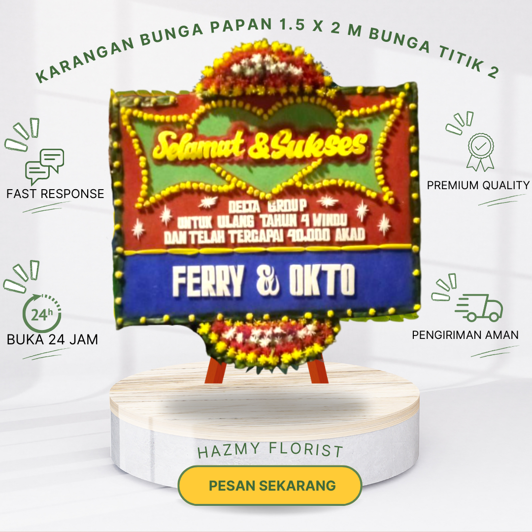 Karangan Bunga Papan 1.5 x 2 M Bunga Titik 2