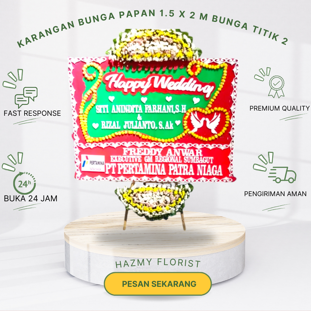 Karangan Bunga Papan 1.5 x 2 M Bunga Titik 2