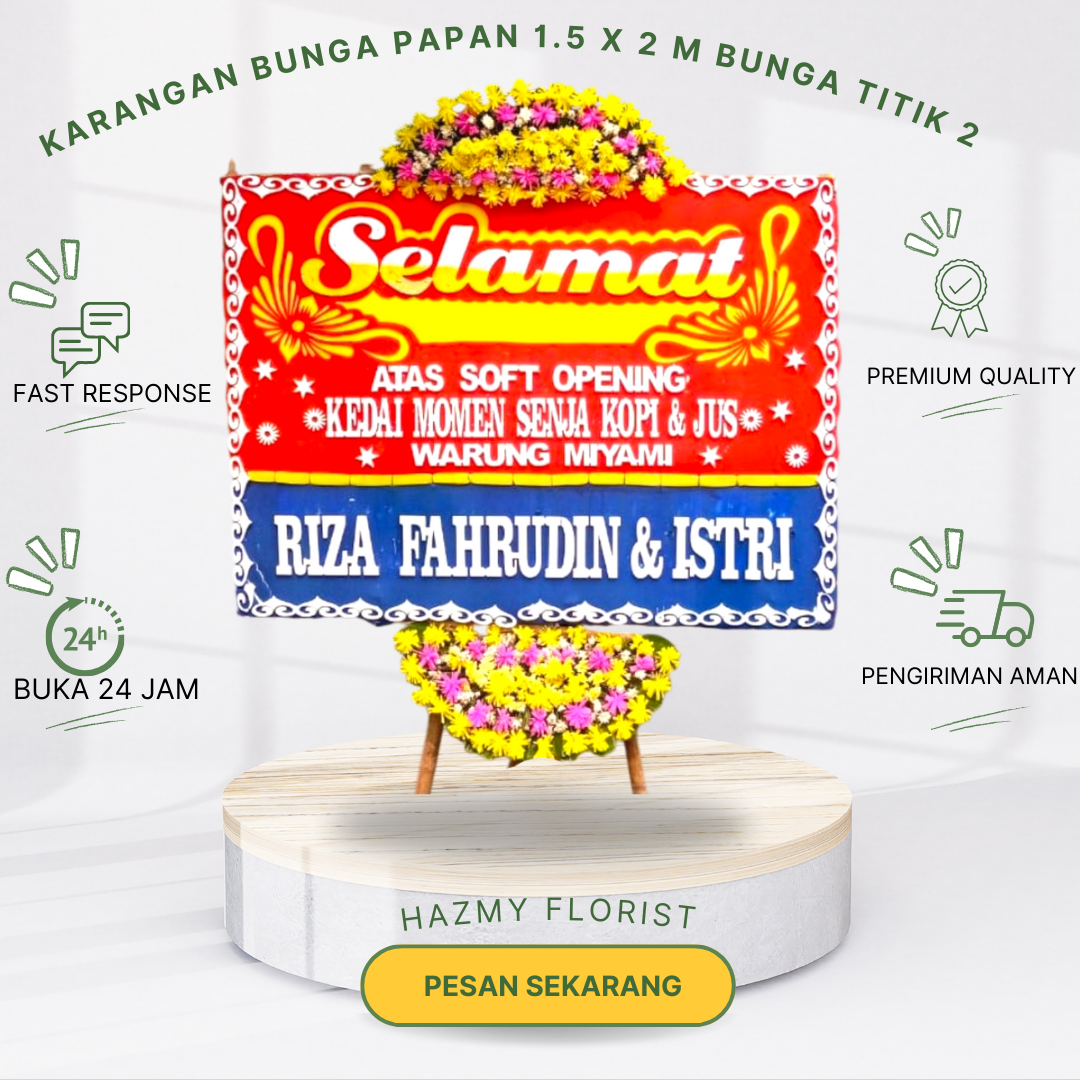 Karangan Bunga Papan 1.5 x 2 M Bunga Titik 2