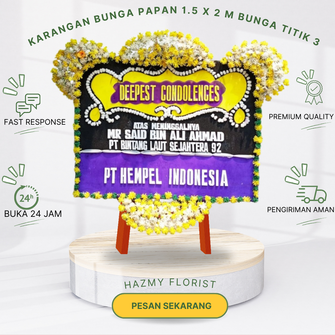 Karangan Bunga Papan 1.5 x 2 M Bunga Titik 3