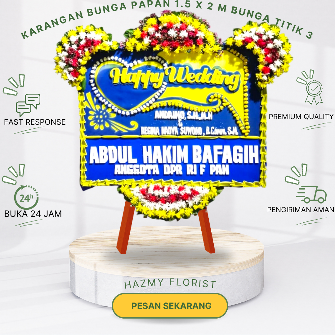 Karangan Bunga Papan 1.5 x 2 M Bunga Titik 3