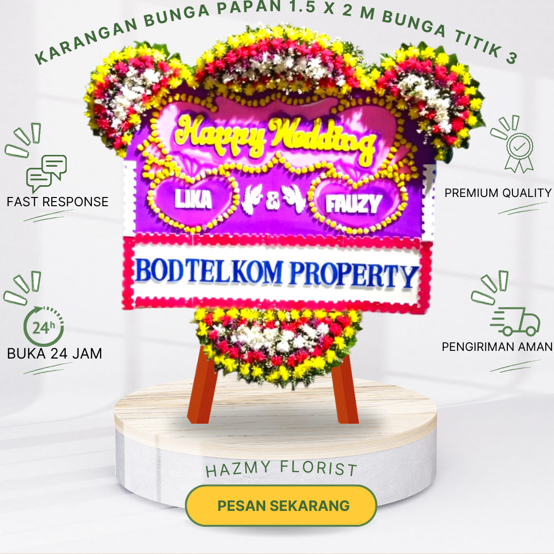 Karangan Bunga Papan 1.5 x 2 M Bunga Titik 3