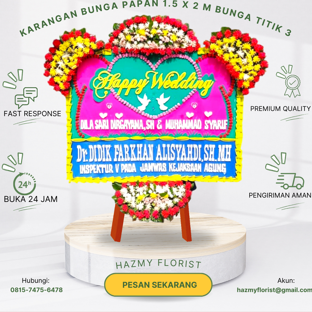 Karangan Bunga Papan 1.5 x 2 M Bunga Titik 3